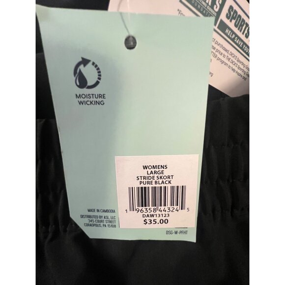 DSG Womens Mid-Rise Stride Skort L Black With Built-In Short - Picture 7 of 9